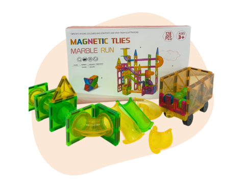 Magnetic Marble Run – Pipeline (128 Pieces)